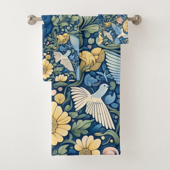 Flower Morris art Bath Towel Set (Insitu)