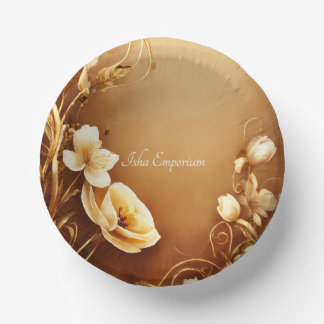 Flower Motifs on Paper Bowls Plate