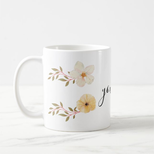 flower mug with your name (Left)