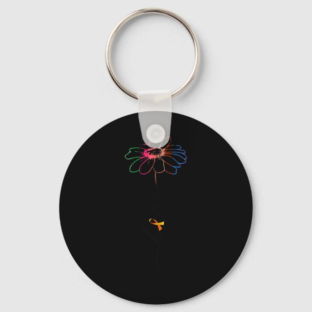 Flower - Multiple Sclerosis Awareness Gift  Key Ring (Front)