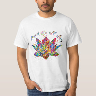 Flower Namaste Yoga Watercolor T-Shirt