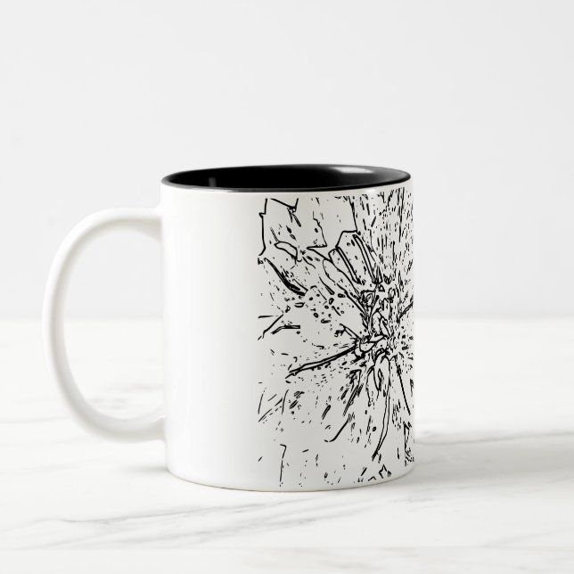Flower Natural Two-Tone Coffee Mug (Left)