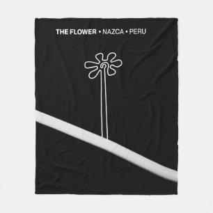 Flower Nazca Peru ancient idol geoglyph symbol Ind Fleece Blanket