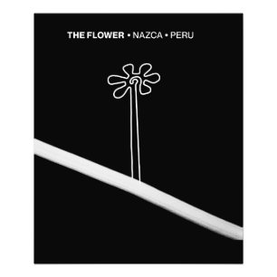 Flower Nazca Peru ancient idol geoglyph symbol Ind Photo Print