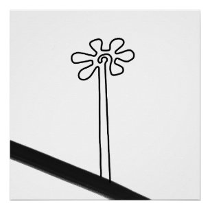 Flower Nazca Peru ancient idol geoglyph symbol Ind Poster