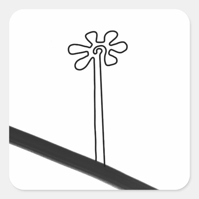 Flower Nazca Peru ancient idol geoglyph symbol Ind Square Sticker (Front)