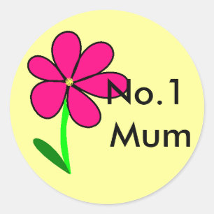 flower, No.1 Mum Classic Round Sticker