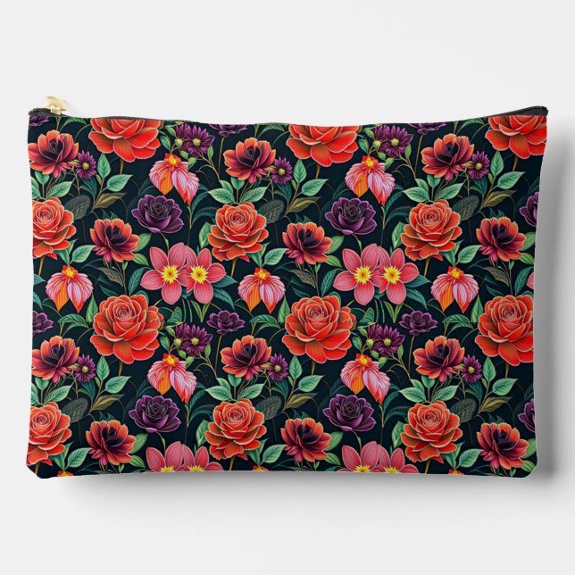 Flower Noire  Accessory Pouch (Front)