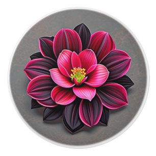 Flower noire ceramic knob