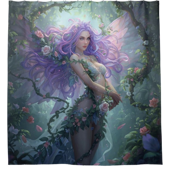 Flower Nymph of the Enchanted Forest Shower Curtain (Front)