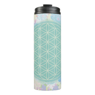 flower of green life, thermal tumbler
