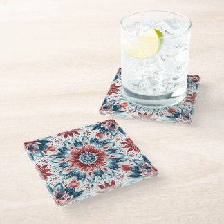 Flower of Independence Glass Coaster