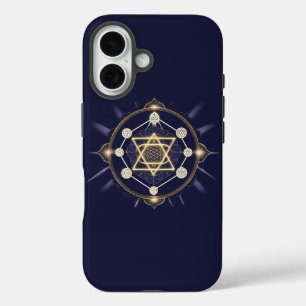 Flower of Infinity — Sacred Geometry Celestial iPhone 16 Case
