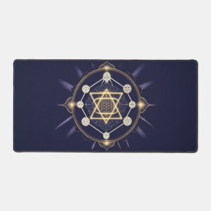 Flower of Infinity — Sacred Geometry Celestial Desk Mat