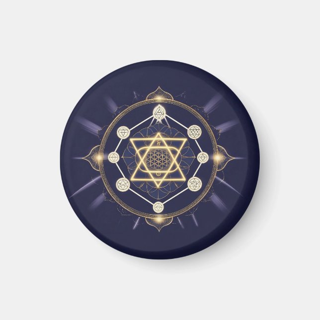 Flower of Infinity — Sacred Geometry Celestial Magnet (Front)