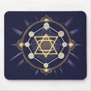 Flower of Infinity — Sacred Geometry Celestial Mouse Pad