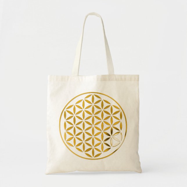 Flower Of Life 1 - Gold stamp Tote Bag (Front)
