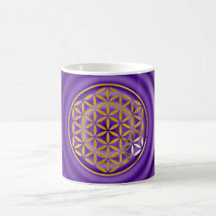 Flower Of Life 1 - Gold stamp   violet spot Coffee Mug
