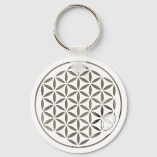 Flower Of Life 1 - Silver stamp Key Ring