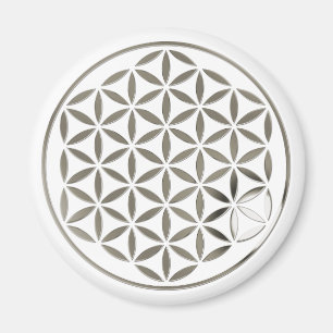 Flower Of Life 1 - Silver stamp Magnet