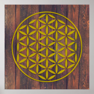 Flower OF Life 2 - gold stamp Poster