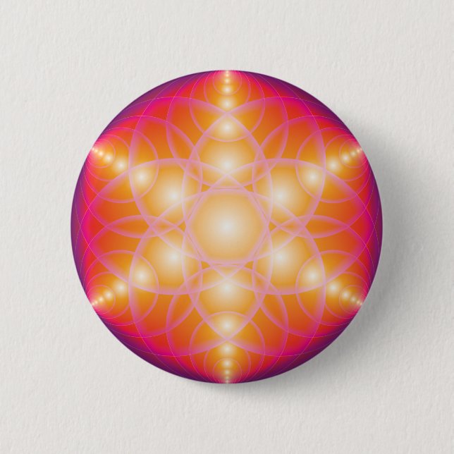 Flower Of Life 6 Cm Round Badge (Front)