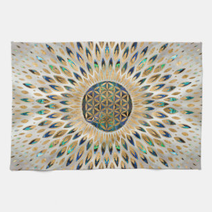 Flower of Life - Abalone Shell and Pearl Tea Towel