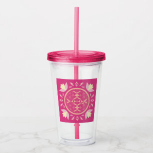 flower of life acrylic tumbler