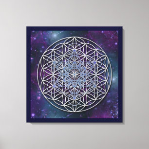 FLOWER OF LIFE - Archangel Metatron Cube Canvas Print