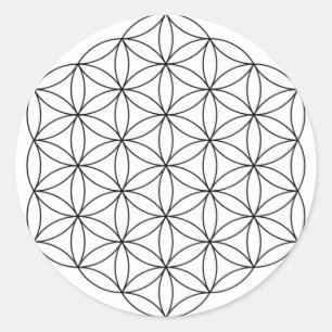 Flower of Life (Black and White) Classic Round Sticker