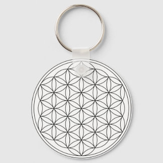 Flower of Life (Black and White) Key Ring