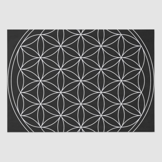Flower of Life Black & White Tissue Paper (Front)