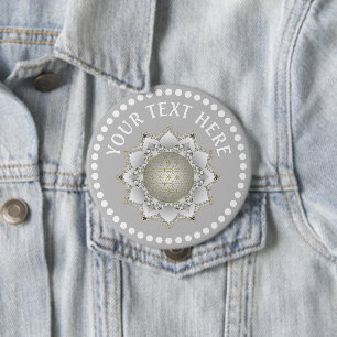 Flower Of Life - Blossoms Mandala 1 10 Cm Round Badge