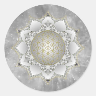 Flower Of Life - Blossoms Mandala 1 Classic Round Sticker