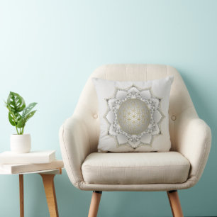 Flower Of Life - Blossoms Mandala 1 Cushion