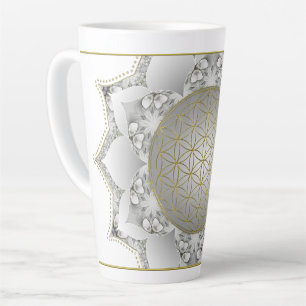 Flower Of Life - Blossoms Mandala 1 Latte Mug