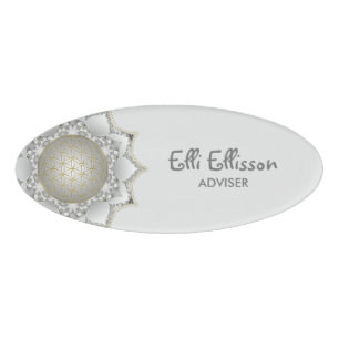 Flower Of Life - Blossoms Mandala 1 Name Tag