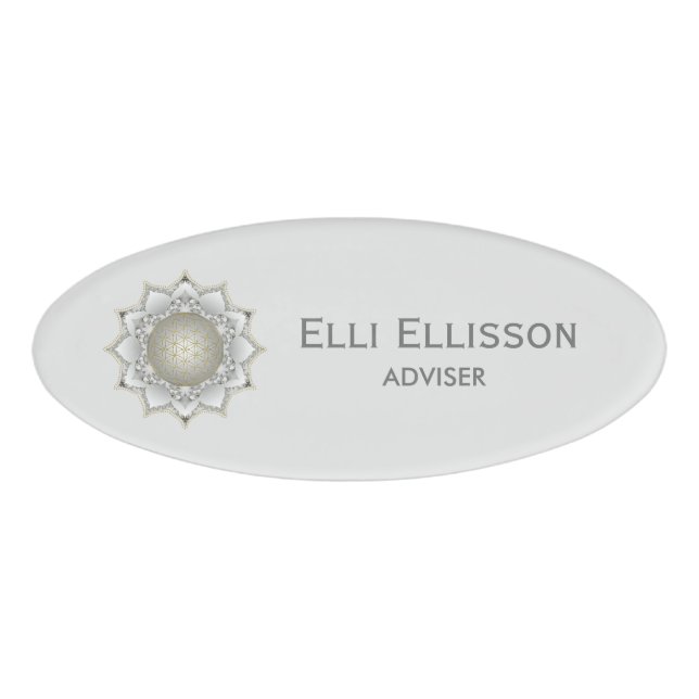 Flower Of Life - Blossoms Mandala 1 Name Tag (Front)
