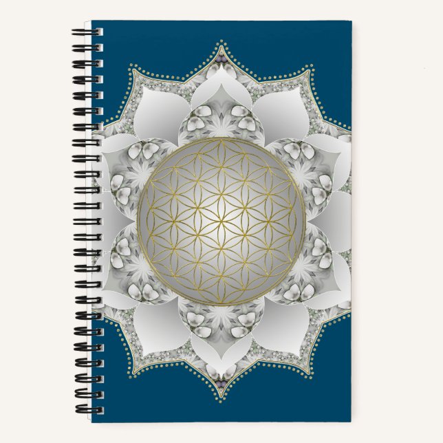 Flower Of Life - Blossoms Mandala 1 Notebook (Front)