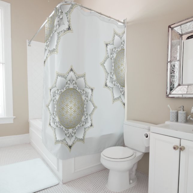 Flower Of Life - Blossoms Mandala 1 Shower Curtain (In Situ)