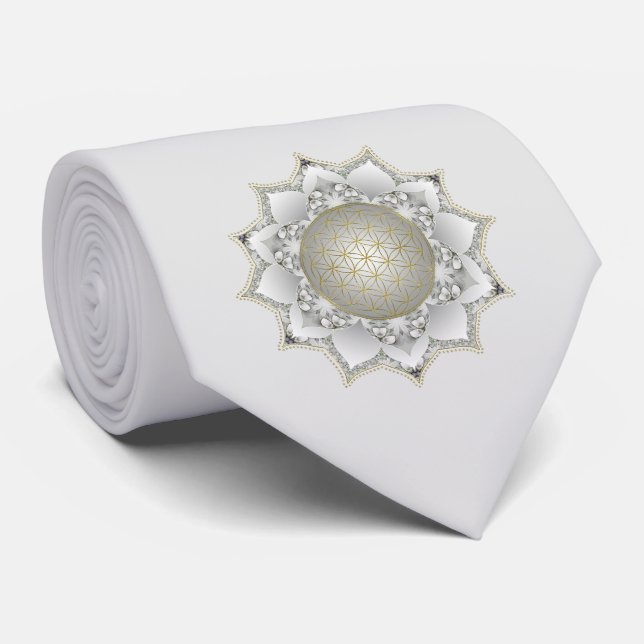 Flower Of Life - Blossoms Mandala 1 Tie (Rolled)