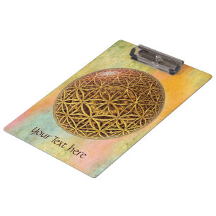 Flower Of Life / Blume des Lebens - ball grid gold Clipboard