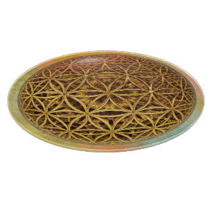Flower Of Life / Blume des Lebens - ball grid gold Cutting Board