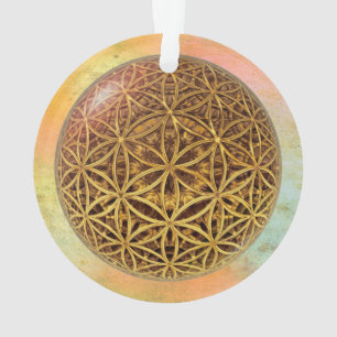 Flower Of Life / Blume des Lebens - ball grid gold Ornament