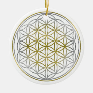 FLOWER OF LIFE / Blume des Lebens - BiColor Ceramic Tree Decoration