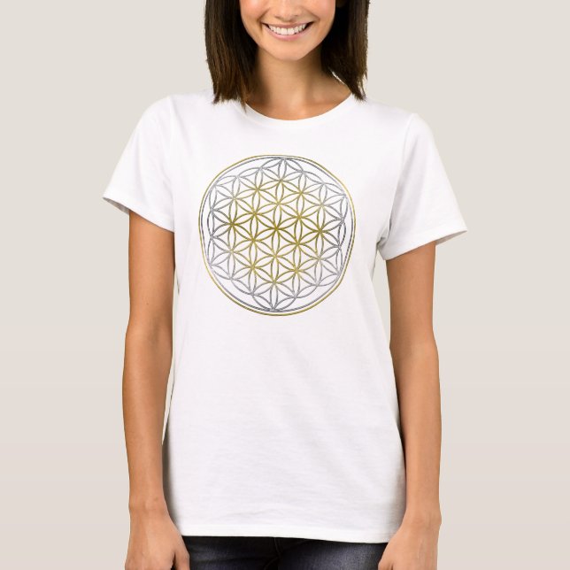 FLOWER OF LIFE / Blume des Lebens - BiColor T-Shirt (Front)
