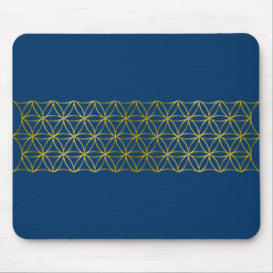 Flower of Life / Blume des Lebens - Border gold Mouse Pad