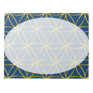 Flower of Life / Blume des Lebens - Border gold Notepad