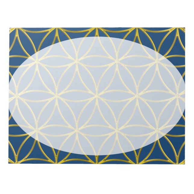 Flower of Life / Blume des Lebens - Border gold Notepad (Front)