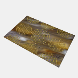 Flower Of Life / Blume des Lebens - brilliant gold Doormat